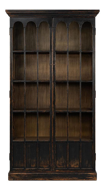 Sarreid Ltd - Edgar Allan Glass Bookcase Antique Black - 53227-5 veiw 2
