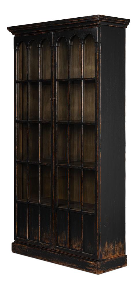 Sarreid Ltd - Edgar Allan Glass Bookcase Antique Black - 53227-5 veiw 12