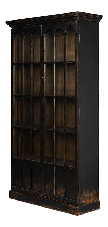 Sarreid Ltd - Edgar Allan Glass Bookcase Antique Black - 53227-5 veiw 12