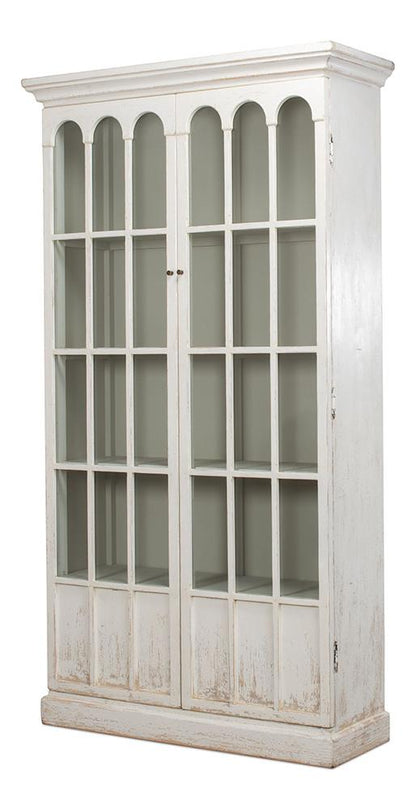 Sarreid Ltd - Edgar Allan Glass Bookcase - White - 53227 veiw 1