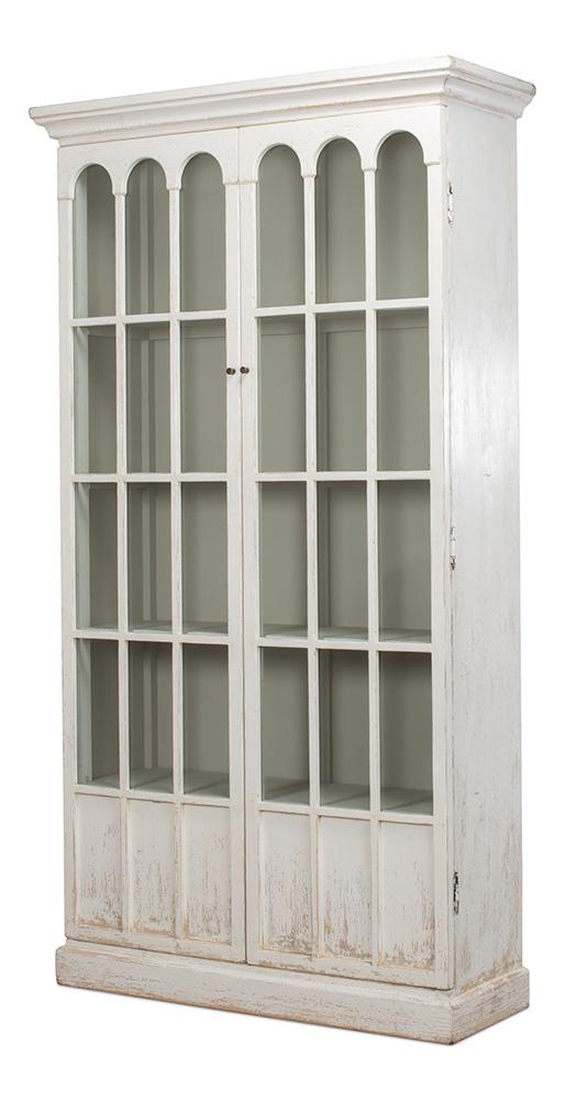 Sarreid Ltd - Edgar Allan Glass Bookcase - White - 53227 veiw 1