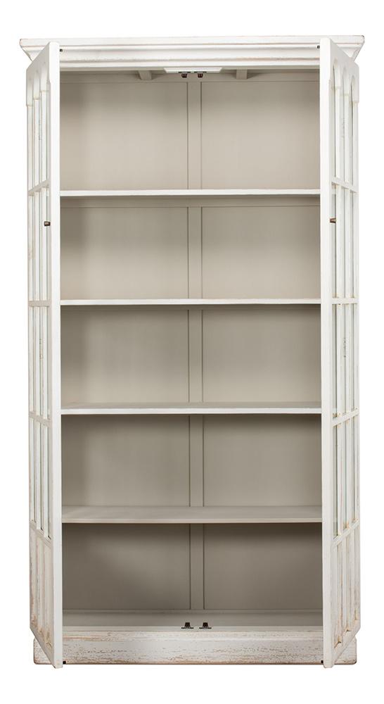 Sarreid Ltd - Edgar Allan Glass Bookcase - White - 53227 veiw 3