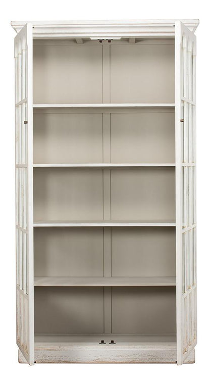 Sarreid Ltd - Edgar Allan Glass Bookcase - White - 53227 veiw 3