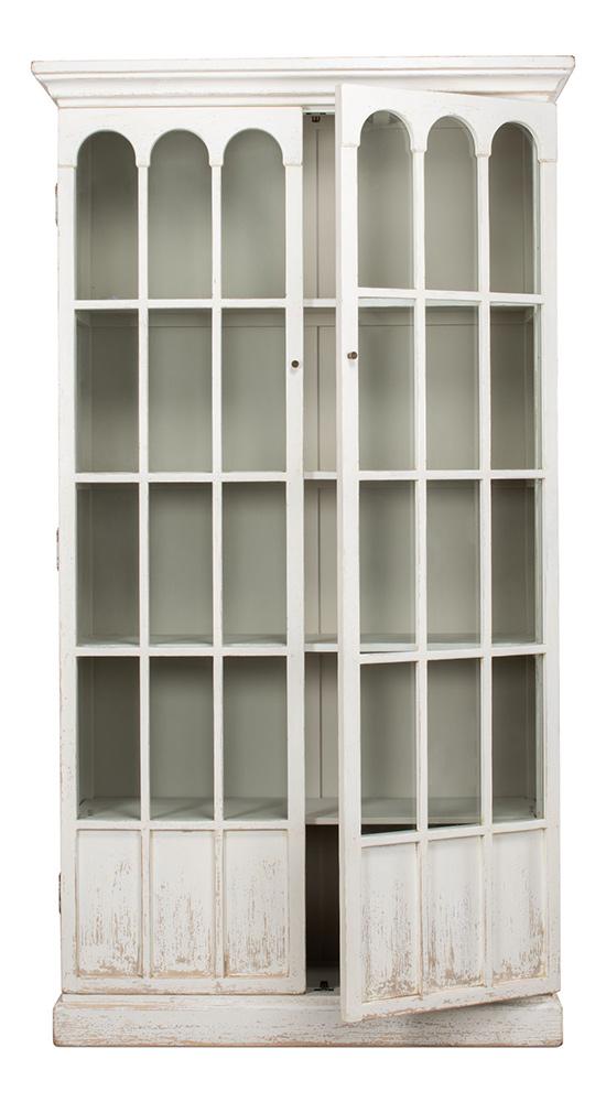 Sarreid Ltd - Edgar Allan Glass Bookcase - White - 53227 veiw 4