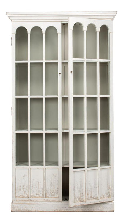 Sarreid Ltd - Edgar Allan Glass Bookcase - White - 53227 veiw 4