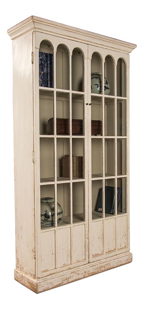 Sarreid Ltd - Edgar Allan Glass Bookcase - White - 53227 veiw 7