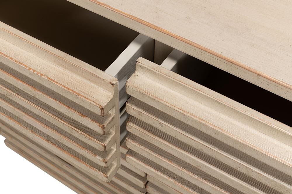 Sarreid Ltd - Ribbed 9 Drawer Commode, Stone Grey - 53590-1 veiw 9