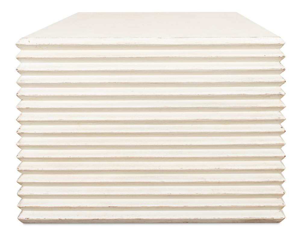 Sarreid Ltd - Stacked Cocktail Table, Antique White - 53464-3 veiw 2