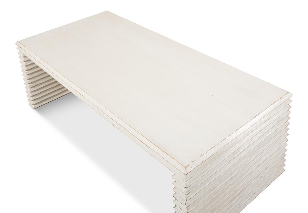 Sarreid Ltd - Stacked Cocktail Table, Antique White - 53464-3 veiw 3