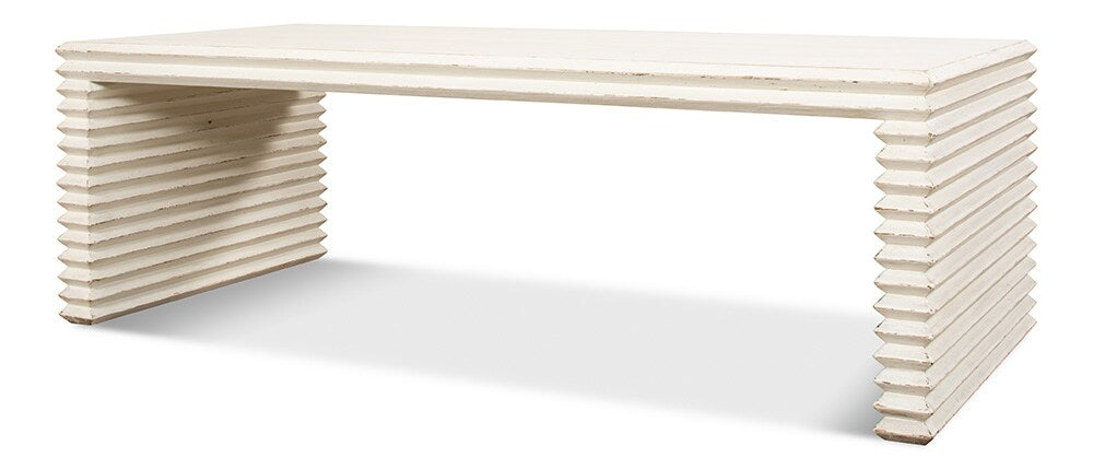 Sarreid Ltd - Stacked Cocktail Table, Antique White - 53464-3 veiw 6
