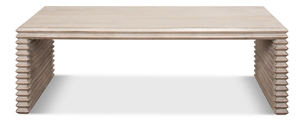 Sarreid Ltd - Stacked Cocktail Table, Stone Grey - 53464-1 veiw 2