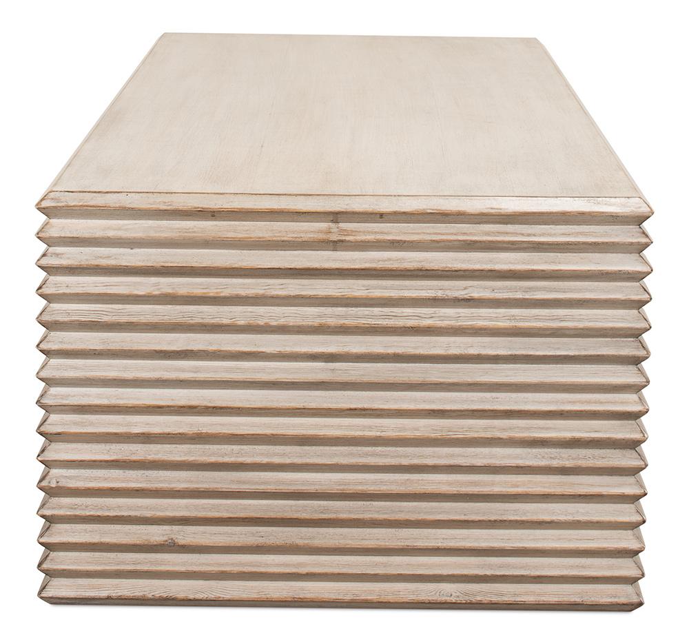 Sarreid Ltd - Stacked Cocktail Table, Stone Grey - 53464-1 veiw 3