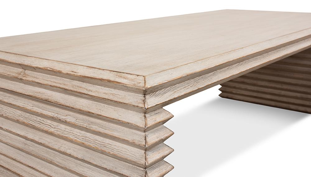 Sarreid Ltd - Stacked Cocktail Table, Stone Grey - 53464-1 veiw 6