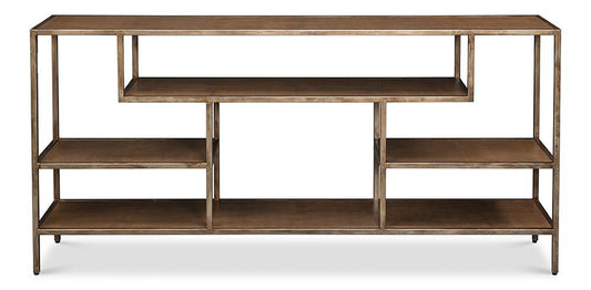 Sarreid Ltd - Cullum Shagreen Console, Tawny Brown - 54254-35 veiw 2