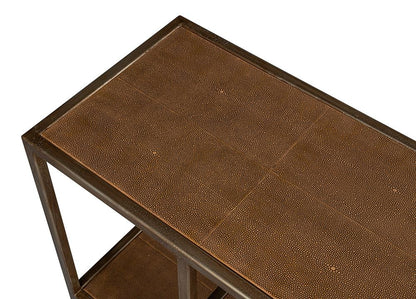 Sarreid Ltd - Cullum Shagreen Console, Tawny Brown - 54254-35 veiw 5