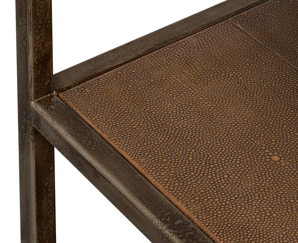 Sarreid Ltd - Cullum Shagreen Console, Tawny Brown - 54254-35 veiw 6