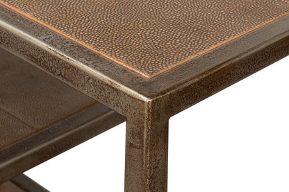 Sarreid Ltd - Cullum Shagreen Console, Tawny Brown - 54254-35 veiw 10