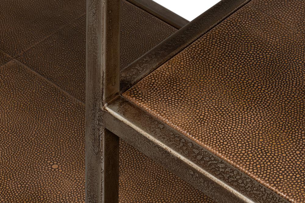 Sarreid Ltd - Cullum Shagreen Console, Tawny Brown - 54254-35 veiw 11