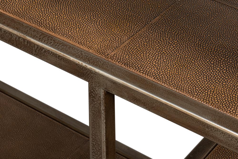 Sarreid Ltd - Cullum Shagreen Console, Tawny Brown - 54254-35 veiw 12