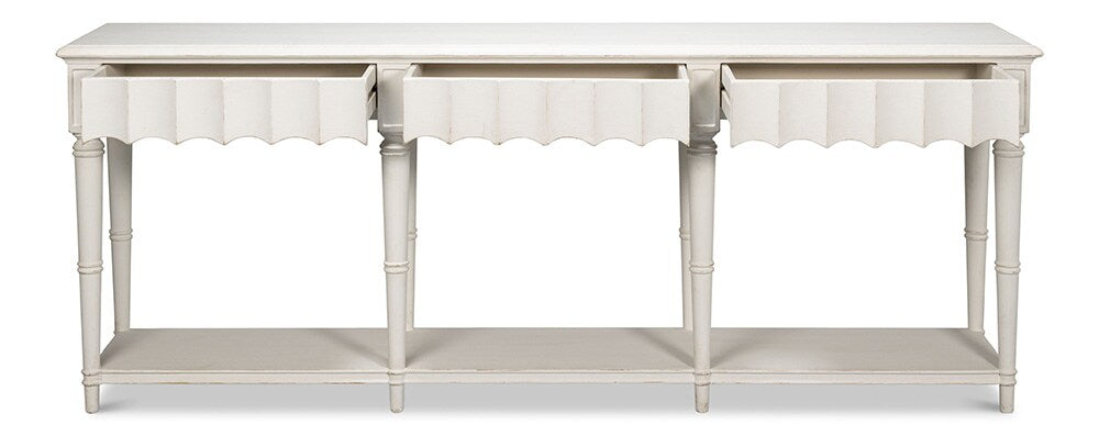 Sarreid Ltd - Chantal Console Table Antique White - 53270-3 veiw 3