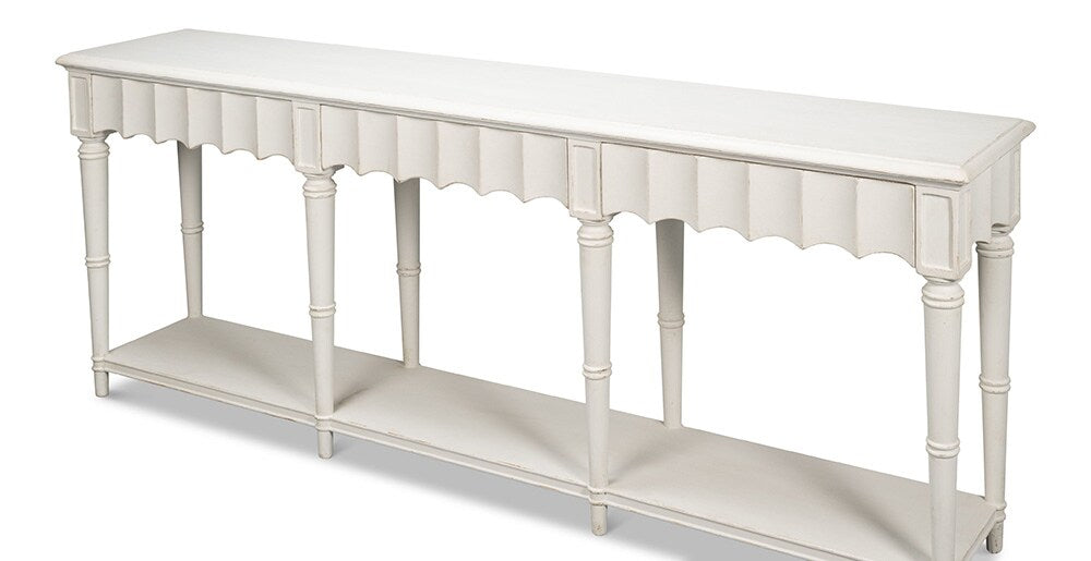 Sarreid Ltd - Chantal Console Table Antique White - 53270-3 veiw 4