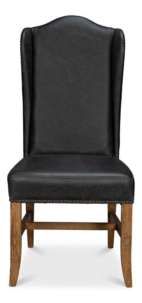 Sarreid Ltd - Mercado High Back Dining Chair, Black (Set of 2) - 54129 veiw 2