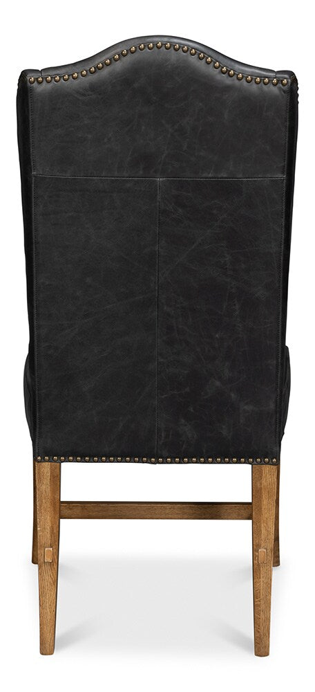 Sarreid Ltd - Mercado High Back Dining Chair, Black (Set of 2) - 54129 veiw 4