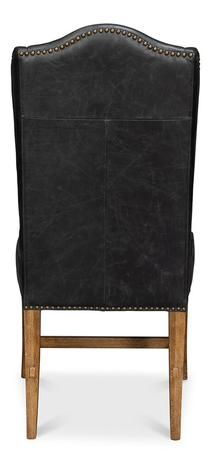 Sarreid Ltd - Mercado High Back Dining Chair, Black (Set of 2) - 54129 veiw 4