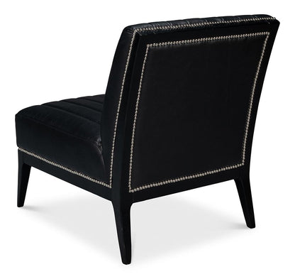 Sarreid Ltd - Agave Slipper Chair,Distilled Lthr, Black - 54158 veiw 5