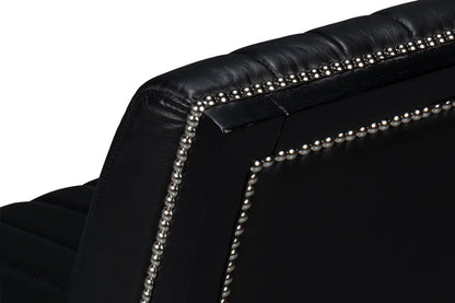 Sarreid Ltd - Agave Slipper Chair,Distilled Lthr, Black - 54158 veiw 6