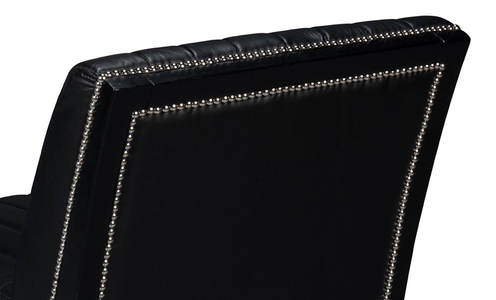 Sarreid Ltd - Agave Slipper Chair,Distilled Lthr, Black - 54158 veiw 9