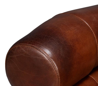 Sarreid Ltd - Rondo Leather Swivel Chair,Brown - 54068 veiw 10