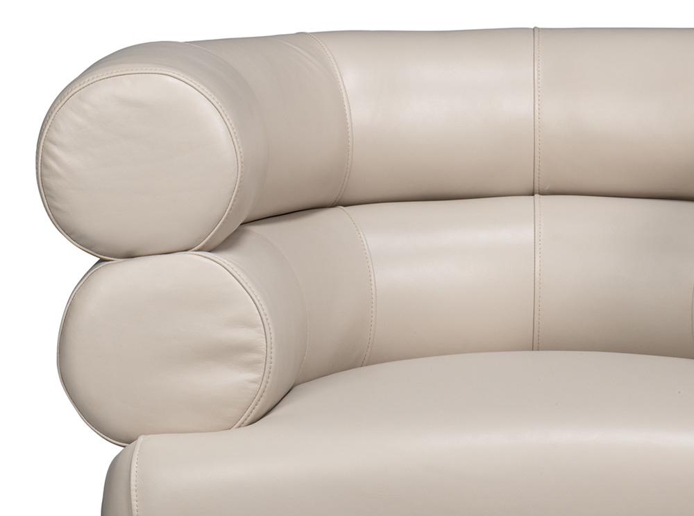 Sarreid Ltd - Rondo Leather Swivel Chair, White - 54067 veiw 6