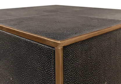 Sarreid Ltd - Gideon Shagreen 3 Drawer Side Table, Gry - 53554-1 veiw 3
