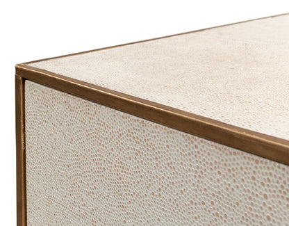 Sarreid Ltd - Shagreen 3 Drawer Side Table,Osprey Wht - 53554-4 veiw 5