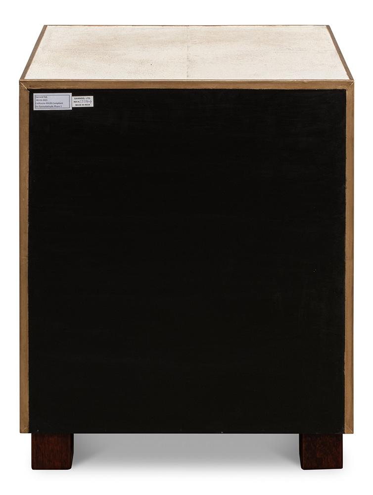 Sarreid Ltd - Shagreen 3 Drawer Side Table,Osprey Wht - 53554-4 veiw 7