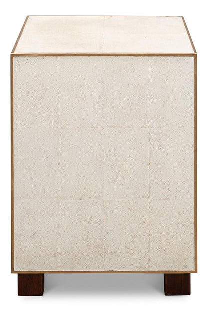 Sarreid Ltd - Shagreen 3 Drawer Side Table,Osprey Wht - 53554-4 veiw 8