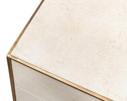 Sarreid Ltd - Shagreen 3 Drawer Side Table,Osprey Wht - 53554-4 veiw 11