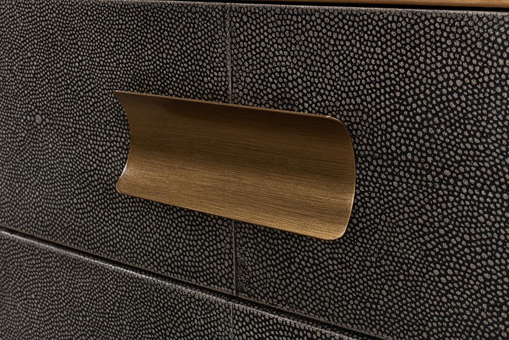 Sarreid Ltd - Gideon Shagreen Side Table, Antique Grey - 53551-1 veiw 6