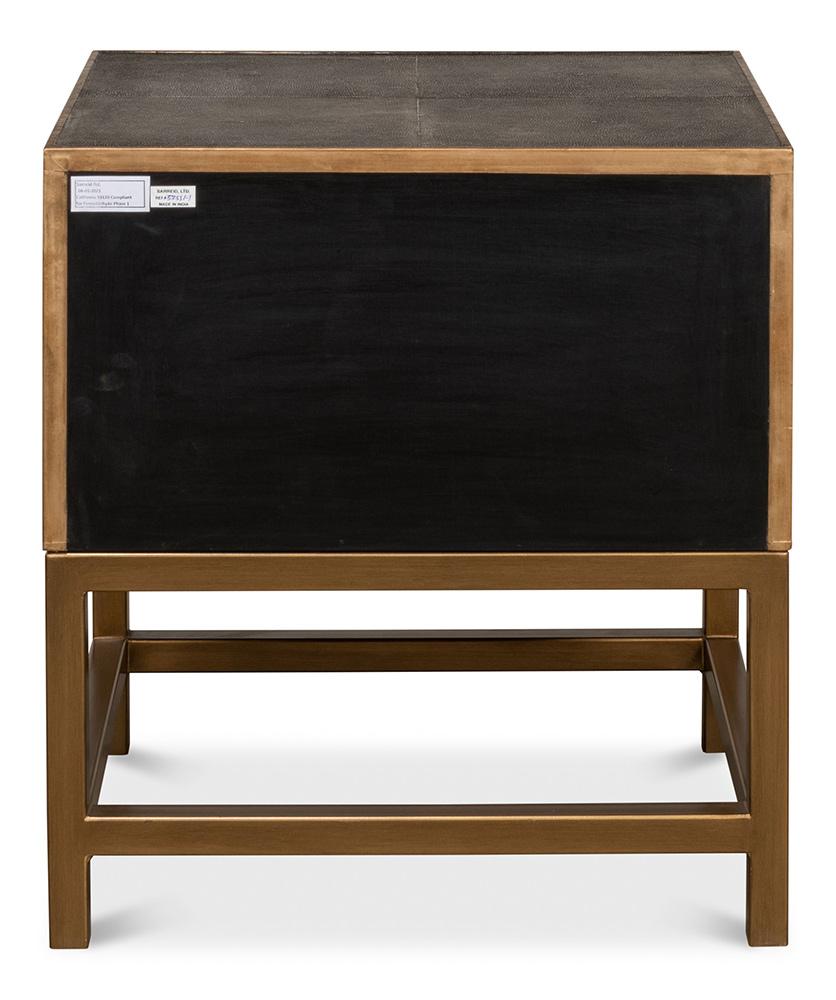 Sarreid Ltd - Gideon Shagreen Side Table, Antique Grey - 53551-1 veiw 7