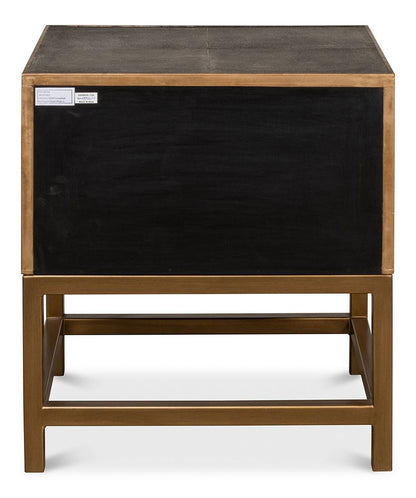 Sarreid Ltd - Gideon Shagreen Side Table, Antique Grey - 53551-1 veiw 7