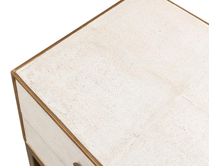 Sarreid Ltd - Gideon Shagreen Side Table, Osprey White - 53551-4 veiw 5