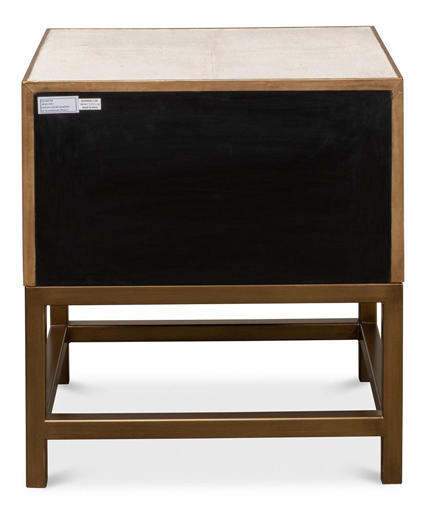 Sarreid Ltd - Gideon Shagreen Side Table, Osprey White - 53551-4 veiw 7