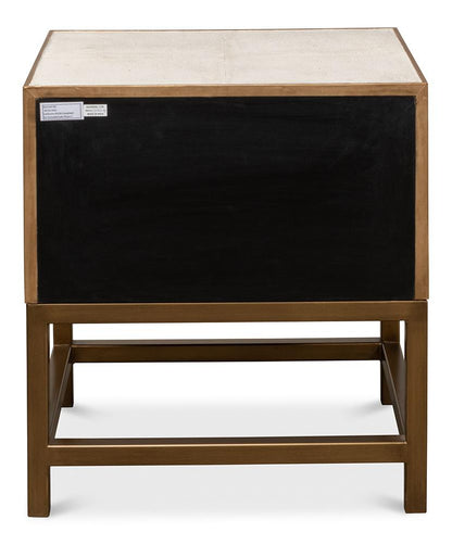 Sarreid Ltd - Gideon Shagreen Side Table, Osprey White - 53551-4 veiw 7