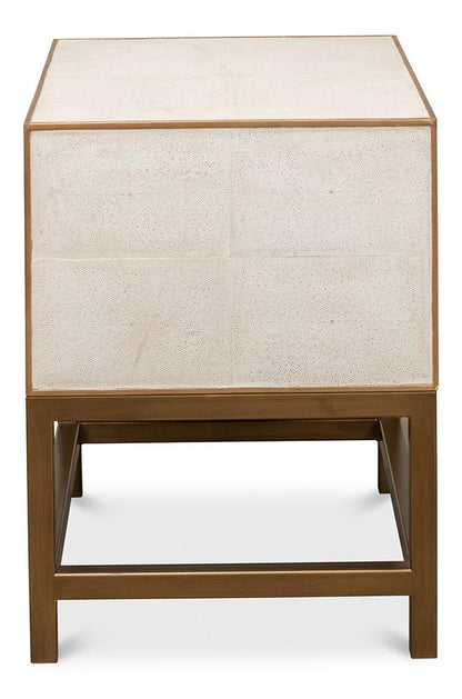 Sarreid Ltd - Gideon Shagreen Side Table, Osprey White - 53551-4 veiw 8