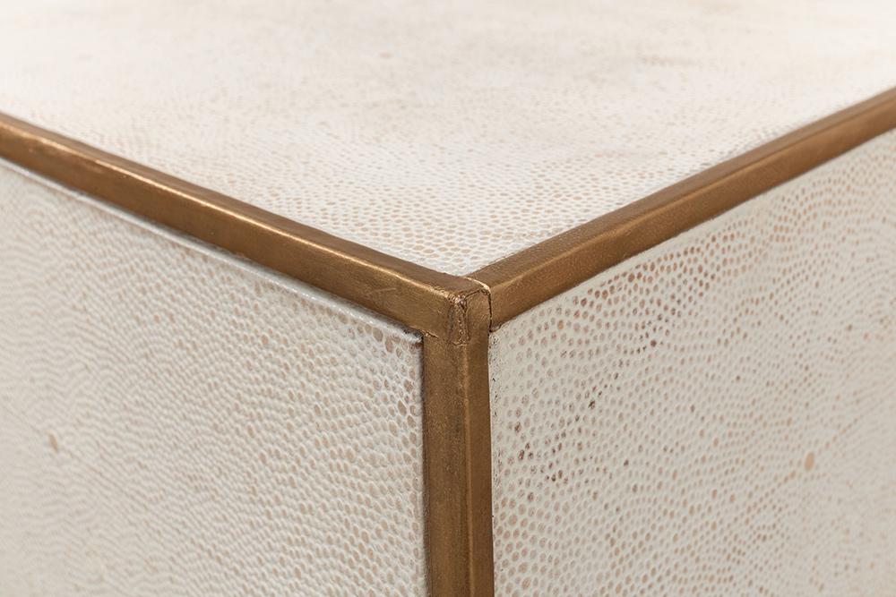 Sarreid Ltd - Gideon Shagreen Side Table, Osprey White - 53551-4 veiw 10