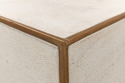 Sarreid Ltd - Gideon Shagreen Side Table, Osprey White - 53551-4 veiw 10
