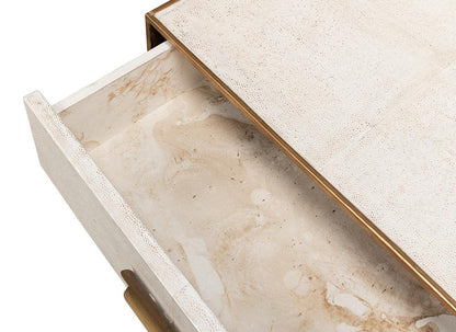 Sarreid Ltd - Gideon Shagreen Side Table, Osprey White - 53551-4 veiw 11