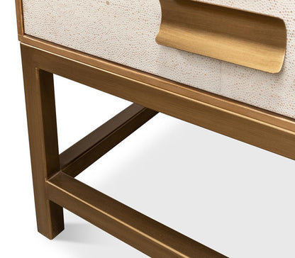 Sarreid Ltd - Gideon Shagreen Side Table, Osprey White - 53551-4 veiw 12