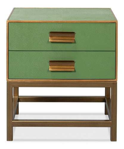 Sarreid Ltd - Gideon Shagreen Side Table, Watercress - 54003-3 veiw 2